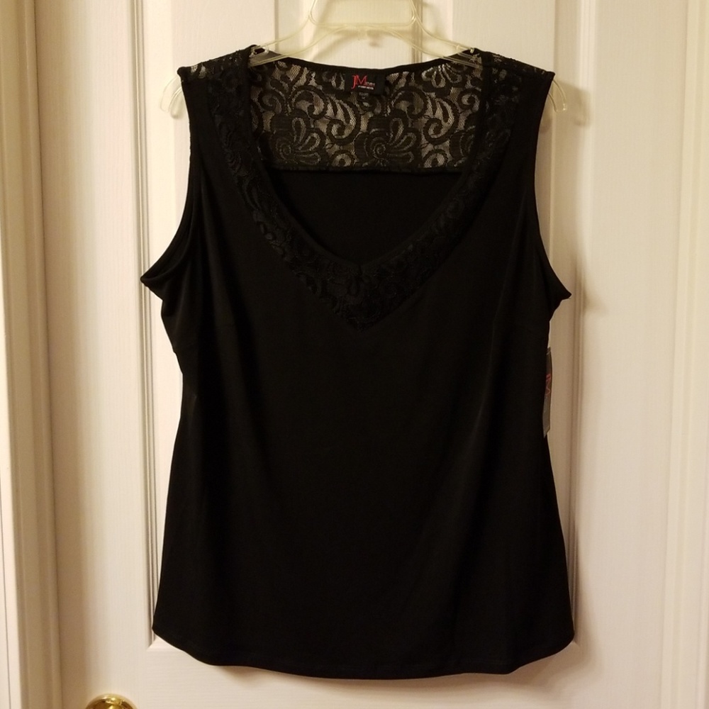 JM STUDIO BLACK SLEEVELESS BLOUSE SZ  1X